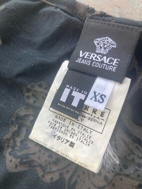 Versace Burnout Lace long sleeved crop top